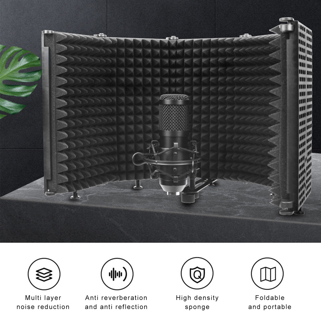 Isolation Can Fixed on a Desk or Tabletop Microphone Stand Sturdiness 10.12in Panel Heights Long Lasting Perform