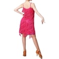 thumbnail image 4 of Fortune Robe de Danse à Paillettes pour Femmes, Bretelles, Franges, Scintillante, Moulante, Cocktail, Fête, Mini Robes, 4 of 6