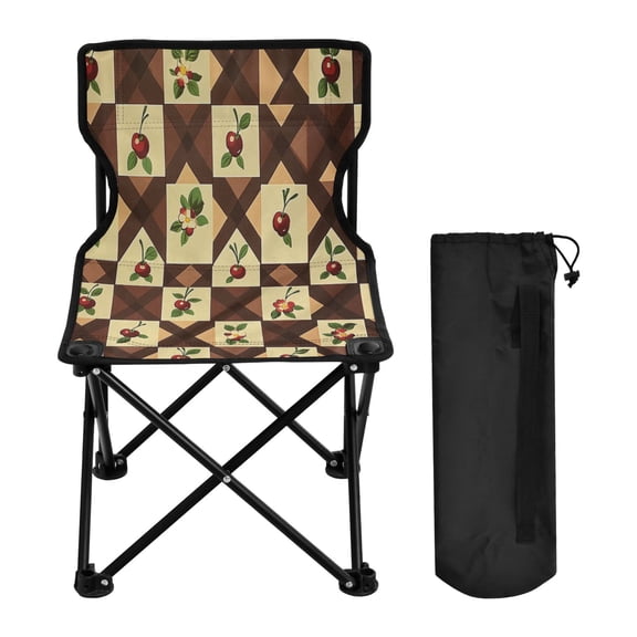 BZSMCE Camping Chairs Modern Cherry Patchwork Pattern Folding chair