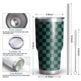thumbnail image 6 of 30oz Teal and Black Checkerboard Pattern Tumblers Stainless Steel Tumbler with Lid and Straw,Vacuum Insulated Double Wall Travel Tumbler Cups Mug with Cleaning Brush for Coffee,Tea, 6 of 7