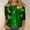 Shirts-931Green, variant on LEKWK Womens Graphic Tees All Over Print Long Sleeve Casual Tops Cute Tops Green Hearts Shamrocks Pattern St Patricks Day Tops