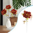 thumbnail image 5 of 3PCS 13.4 Inch Red Brown Artificial Magnolia Stem Spray, Gold Stamen Faux Floral Pick Bendable Wire Stem for Fall Thanksgiving Arrangement Centerpiece Indoor Home Decor, 5 of 5