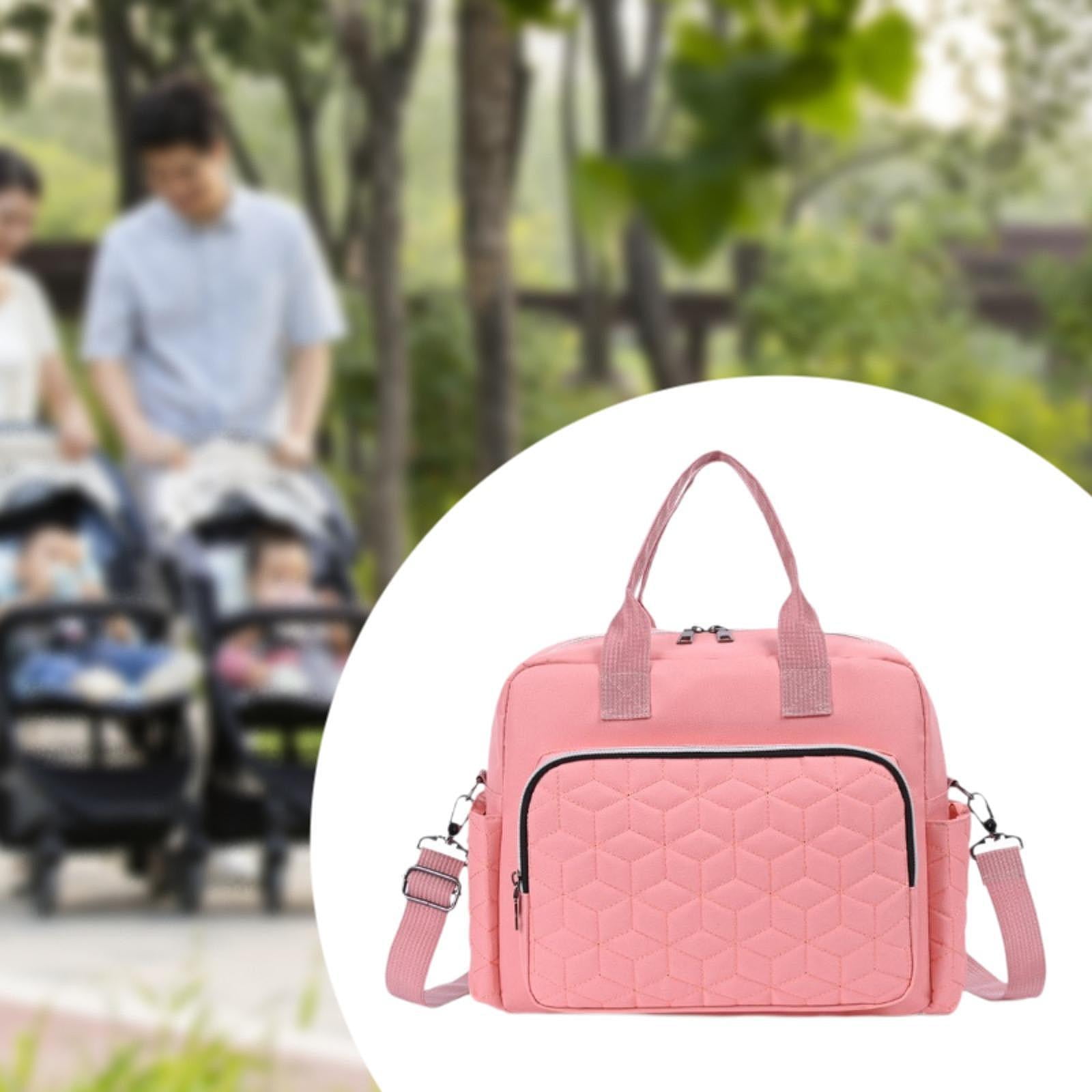 LeeQinersw Diaper Bag Diaper Bag Multifunctional Baby Essentials Waterproof Handbag for Mom pink