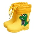 thumbnail image 1 of NOKIO Classic 𝗪aterproof PVC Rain Boots for Children High Traction Tread Pattern Shock-Absorbing Midsole Cartoon Graphics Toddler All-Weather Footwear, 1 of 6