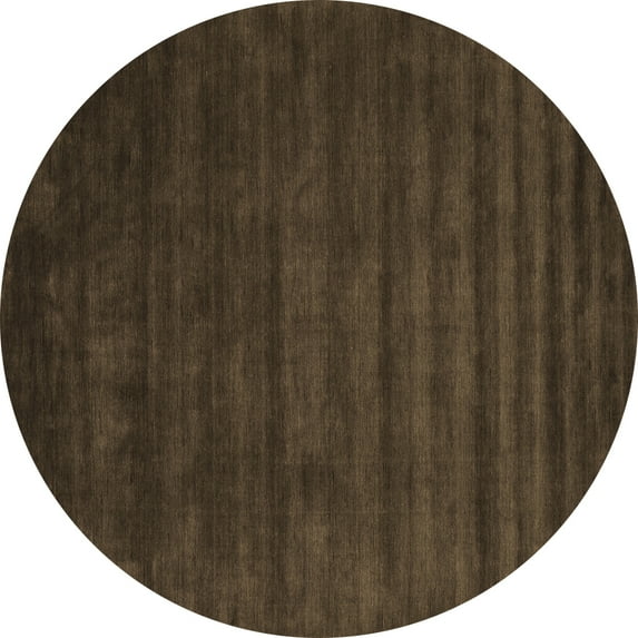 Ahgly Company Indoor Round Abstract Brown Contemporary Area Rugs, 6' Round