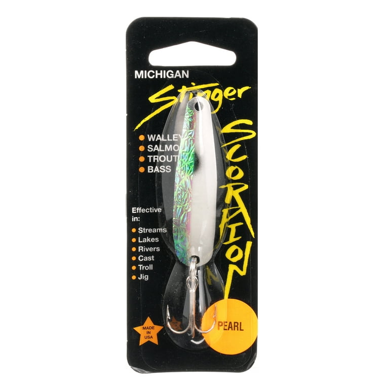 Stinger Advance Tackle Stinger Scorpion Fishing Spoon Lure, Pearl, 2 1/4  Ounce 