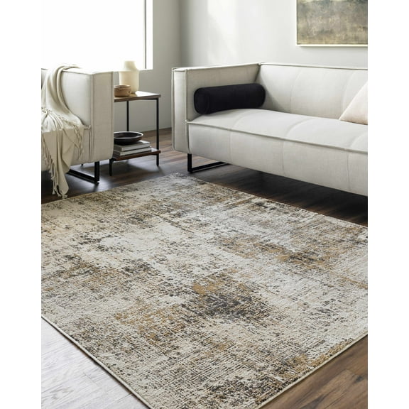 Hauteloom Vesna Living Room, Bedroom Area Rug - Southwestern - Peach, Tan, Charcoal - 7'10" x 10'