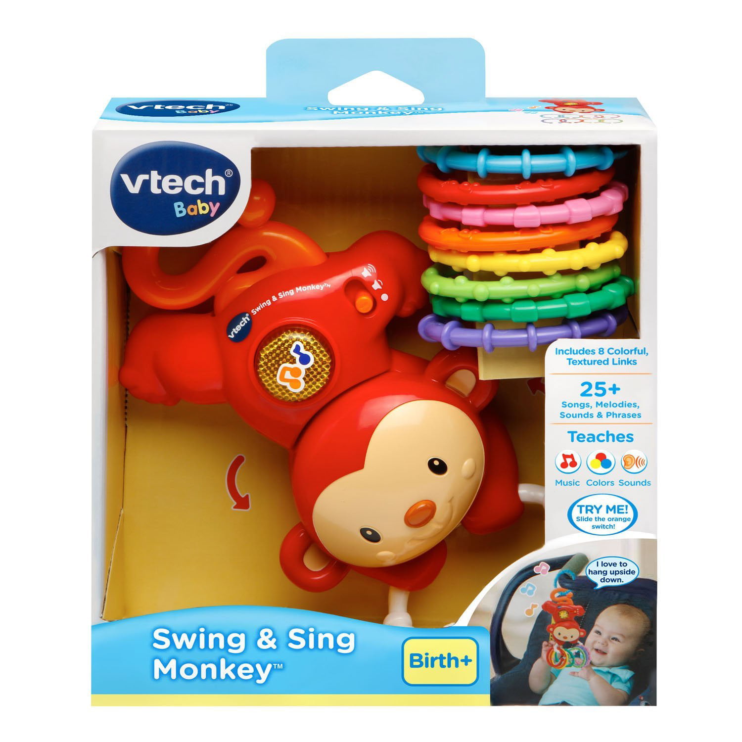 Ages 3-18 Months VTech Swing & Sing Interactive Monkey Music Light Up Tummy 