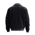 thumbnail image 4 of Men's Plus Size Colorblock Corduroy Jacket - Casual Sports Style with Pocket & Zipper, Black, L, 4 of 5