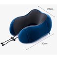 thumbnail image 2 of Juego de 4 piezas (negro) de almohada de viaje, almohada de espuma viscoelástica para el cuello, esencial para el cuello, bolsa de transporte incluida, tapones para los oídos y máscara para dormir, 2 of 5