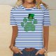 thumbnail image 3 of Camisetas Casuales de Mujer Nueva Moda Impresa Cuello Tripulado Manga Corta, Top Ligero para Diario Y Fiesta, 3 of 4