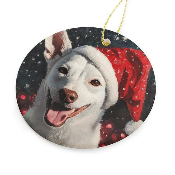 Ornament Happy Holidays Canaan Dog Personalized Gift Pet Dog Round Two-Sided Printed Holiday Decorations Gift ExchangeOrnament Keepasake Gifts for Dog
