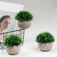 thumbnail image 3 of Artificial Plant Potted Lifelike Round Fake Greenery Plant Faux Plant Decoration, 3 of 10