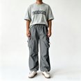 thumbnail image 2 of Men's Cargo Pants Comfort Expandable Waist Multi Utility Pockets Outdoor Walking Pants S-XL, 2 of 8