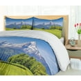 thumbnail image 5 of Ambesonne Mountain Duvet Cover Sets, Alps with Meadow Flora, 2-King, Green Blue, 5 of 7