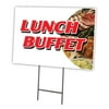 LUNCH BUFFET 18"x24" Yard Sign & Stake | Advertise Your Business | Stake Included Image On Front Only | Made in The USA