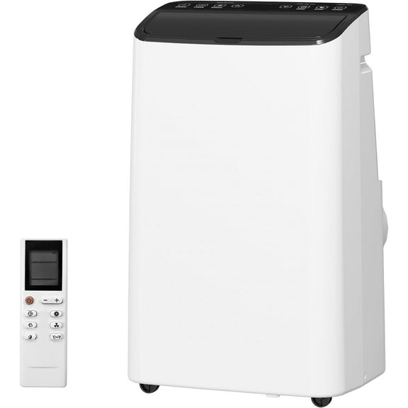 Homhougo Portable Air Conditioner - 14,000 BTU, 4-In-1 Functionality, Cools Up to 750 Sq.Ft, Cooling, Dehumidifier, Fan & Sleep Modes, Includes Window Kit & Remote Control，Black top cover