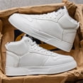 thumbnail image 2 of Men's Winter High-Top Sneakers, Lace-Up Ankle Shoes with Plush Lining and Textured Sole Edge, 2 of 7