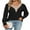1-Black, variant on Lightweight Sweatshirts For Women Solid V Neck Long Sleeve Fall Tops Fashion Ribbled Knit Shirts Cogild