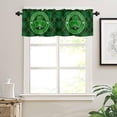thumbnail image 3 of Valance for Windows Polyester Semi Sheer Valances for Living Room Bathroom Bedroom, St. Patrick''s Day Shamrock on Green Lattice Kitchen Window Valance Rod Pocket Valance Curtains 54x18 Inches, 3 of 5