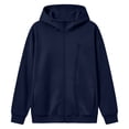 thumbnail image 4 of SSZMDLB Women Plus Size Hooded Sweaters Fall Winter Long Sleeve Zip Up Casual Loose Fit Blouses Soft Fleece Pullover Tops, Navy XL, 4 of 6