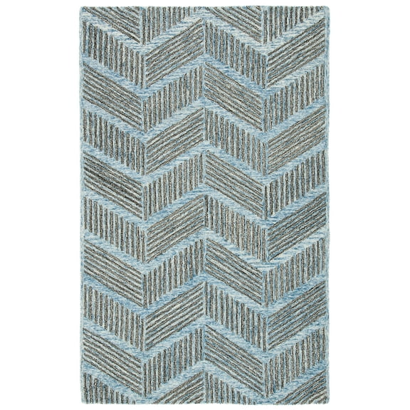 SAFAVIEH Metro Lilibeth Geometric Striped Area Rug, Blue/Black, 3' x 5'