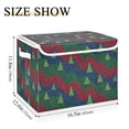 thumbnail image 3 of Blue Red Green Wave Christmas Trees Foldable Storage Bins with Lids Handles Collapsible Storage Containers Tote Boxes 16.5 x 12.6 x 11.8 inches, 3 of 7