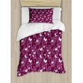 thumbnail image 1 of Eiffel Duvet Cover Set Twin Size, Abstract Composition with Towers White Butterflies and Stars Ethereal Display, Decorative 2 Piece Bedding Set with 1 Pillow Sham, Violet Plum White, by Ambesonne, 1 of 3