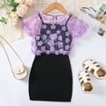 thumbnail image 2 of Big Girls Clothes 7T Girls Outfits 8T Girls Short Sleeve Top Suspender Dress 2PCS Summer Clothing Set Purple, 2 of 8