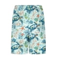thumbnail image 6 of Men's Casual Hawaiian Print Beach Shorts with Drawstring Waist Pockets and Inner Lining, 6 of 6