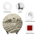 thumbnail image 4 of Bingfone Vineyard Landscape Print Bone China Dinner Decorative Plates,Handmade Ceramic Dinner Plate with Stand for Home Club-6in, 4 of 6