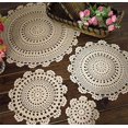 thumbnail image 3 of Fennco Styles Handmade Medallion Crochet Lace Round Cotton Placemat Doilies - 4 Pack, 3 of 3