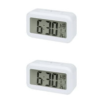 Unique Bargains 2 Pcs Small Digital Alarm Clock 5.5 x 2.8 x 1.8 in White