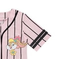 thumbnail image 4 of Looney Tunes Women's Baseball Jersey, Printed Cartoon Lola Bunny Striped Baseball Shirt Pink Black - M, 4 of 6