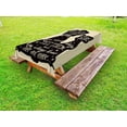thumbnail image 1 of Inspirational Outdoor Tablecloth, Cat and Dog Silhouettes with Friendship Themed Phrase ans Stars Grungy Display, Decorative Washable Fabric Picnic Tablecloth, 58 X 120 Inches, Black Tan, by Ambesonne, 1 of 2