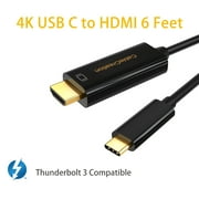 USB C to HDMI 2.0 Cable 6FT 4K@60Hz, CableCreation USB Type C to HDMI Cord for Home Office, Compatible with MacBook Pro 2020, MacBook Air, iPad Pro 2020 2018, Surface Book 2, Galaxy S20/S10, LG V30
