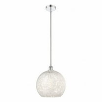 Innovations Lighting - White Mouchette - 1 Light Stem Hung Pendant In Modern