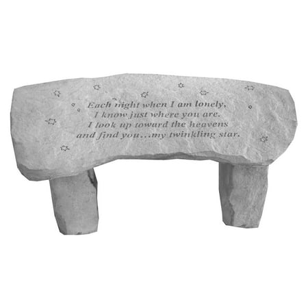 Style Backless Bench - Kay Berry Each Night When I am Lonely Backless Garden Bench - 29 in. Cast Stone