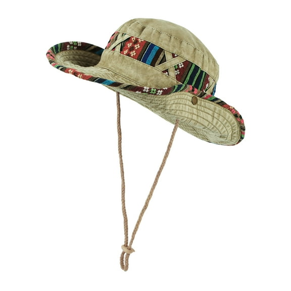 WITHMOONS Wide Brim Boonie Bush Hat Fishing Hiking Hat Safari Cap Outdoor AP80242 (Khaki)