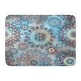 thumbnail image 1 of JSDART Pattern Circular Ornaments on Blurred Turquoise Beige Intricate Ornate Doormat Floor Rug Bath Mat 23.6x15.7 inch, 1 of 1