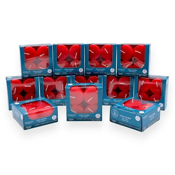 Hosley Set of 48 Unscented Red Hand Poured Votive Candles Ideal for Weddings Birthdays Holidays Special Events Emergency Lighting Spa Aromatherapy Everyday Use