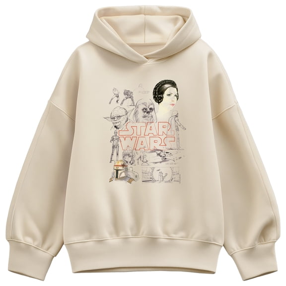 Star Wars - Sketch Art - Women's Oversized Fleece Hoodie Sweatshirt
