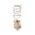 thumbnail image 2 of BLISSFUL STEP Lace Up Slingback Strappy Stiletto Heels Sandals for Women Gold 8, 2 of 7