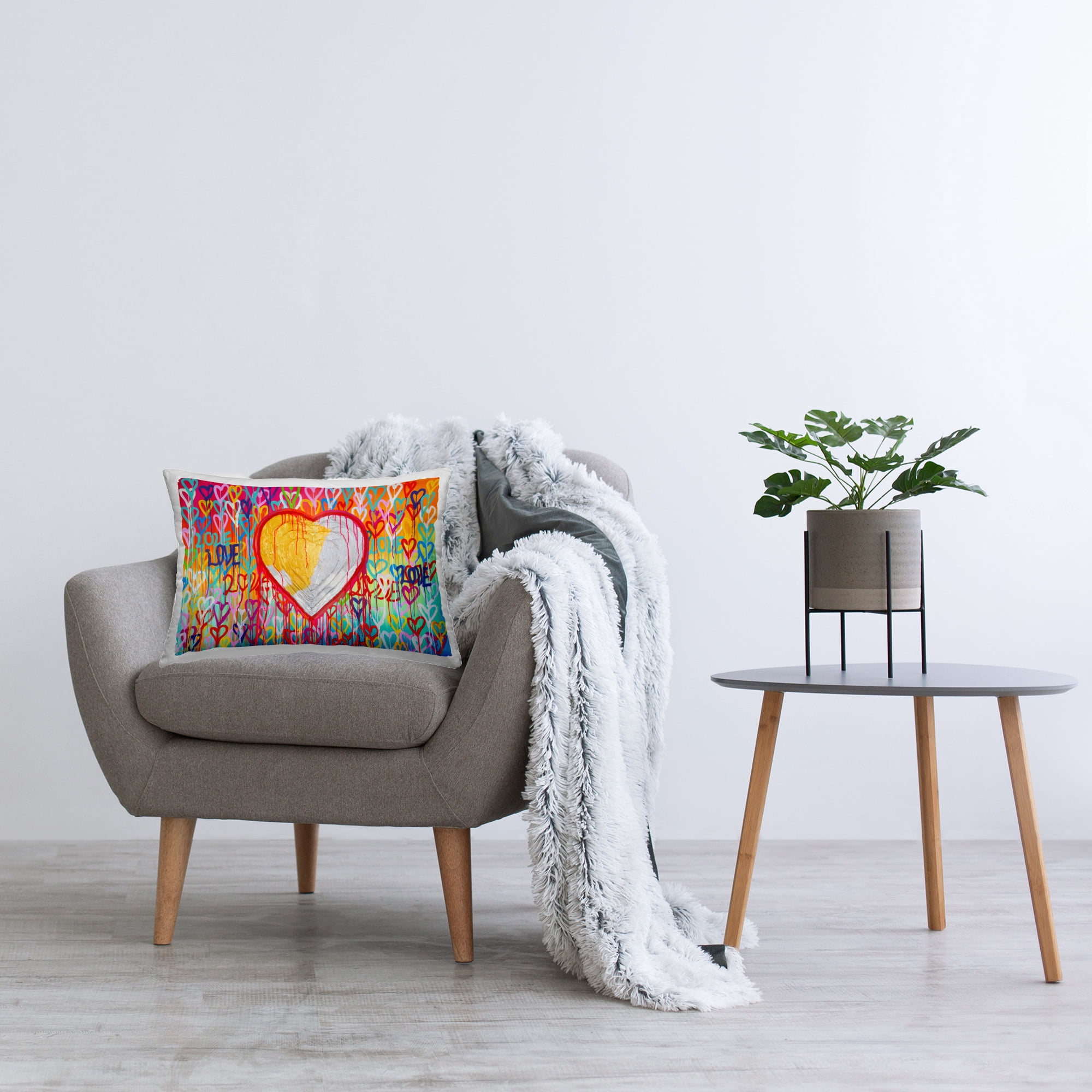 Stupell Industries Urban Love Hearts Pattern Decorative Printed Throw Pillow Design by © Hulis Mavruk