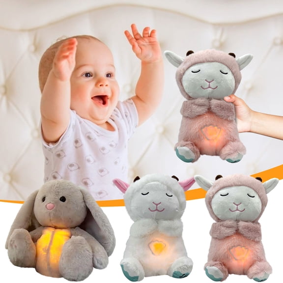 HengDidi Youngsterren's Gift Toy Baby Plush Gift Luminous Bear Breathing Doll Sleeping Together Friend Bedtime Soother with Cry Activ Home Decor,Kitchen,&Other