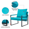 thumbnail image 6 of Sesslife PU Leather Accent Arm Chair, Modern Armchair with Metal Frame, Extra-Thick Padded Backrest and Seat Cushion, Single Blue Sofa Chair for Living Room, 6 of 10