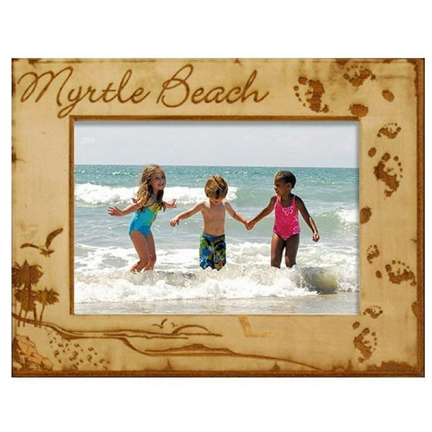 Myrtle Beach South Carolina Footprints Laser Engraved Wood Picture