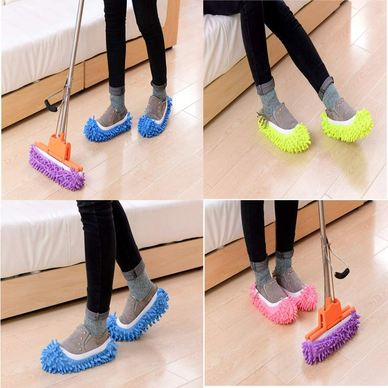 Mopping Shoes No Linting Stretchy Design Washable Mop Slippers Shoes  Portable
