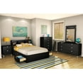 thumbnail image 2 of South Shore Spark Full Bookcase Headboard with Storage, in Pure Black, 2 of 8