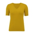 thumbnail image 5 of yunLCZ Women Shirts Women's Round Neck Short Sleeved Loose T Shirt With A Knit Bottom Short Top, 5 of 6